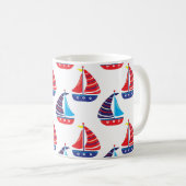 Sailing Boats Coffee Cup Nautical Boat Sea Mug コーヒーマグカップ (正面右)