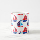 Sailing Boats Coffee Cup Nautical Boat Sea Mug コーヒーマグカップ (中央)