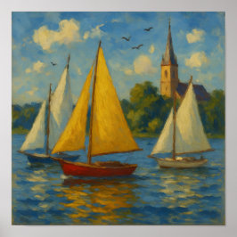 Sailing boats Poster Print  ポスター