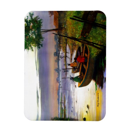 SAILING BY MOJISOLA A GBADAMOSI OKUBULE OIL ON CAN マグネット (縦)