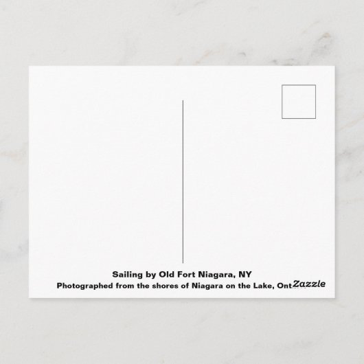 Sailing by Old Fort Niagara写真 ポストカード (裏面)