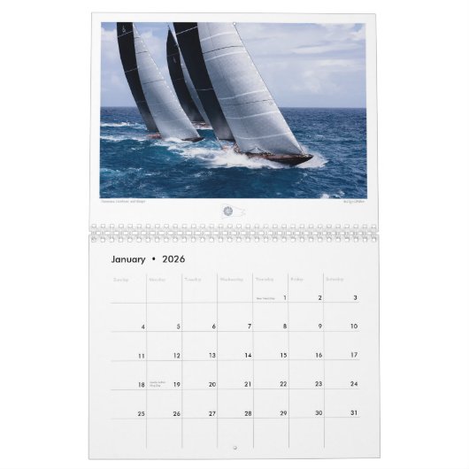 Sailing Calendar カレンダー (1月 2026)