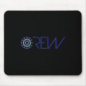 Sailing Crew Sailing Team Ship Steering Wheel Text マウスパッド (正面)