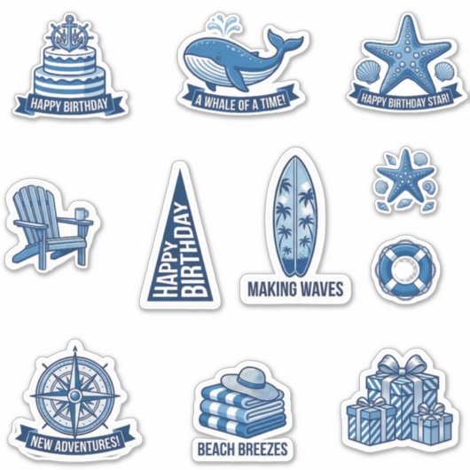 Sailing Dreams Nautical Sticker Sheet シール (正面)