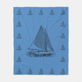 Sailing in a Nockabout フリースブランケット