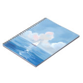 Sailing in Blue | Coastal Sailboat Ocean Painting ノートブック (左側)