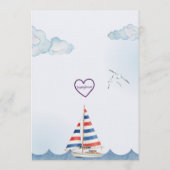 Sailing into Five, Watercolor 5th Birthday 招待状 (裏面)