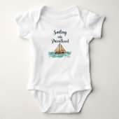 Sailing into Parenthood Bodysuit, Pastel Boat ベビーボディスーツ (正面)