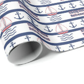 Sailing Into Retirement Nautical Wrapping Paper ラッピングペーパー (ロールコーナー)