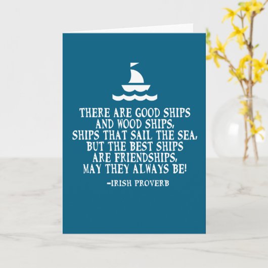 Sailing Irish friendship quote good ships proverb カード (黄色い花)