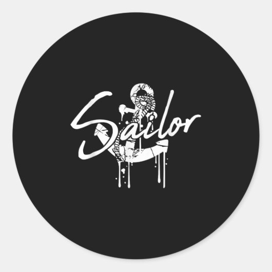 Sailing Logo Symbol Square Sailboat Ship Captain C ラウンドシール (正面)