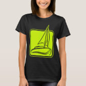 Sailing Logo Symbol Square Sailboat Ship Captain C Tシャツ (正面)