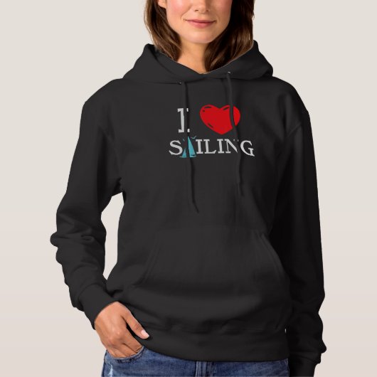 Sailing Love Skipper Sailboat Boat Boating Regatta パーカ (正面)