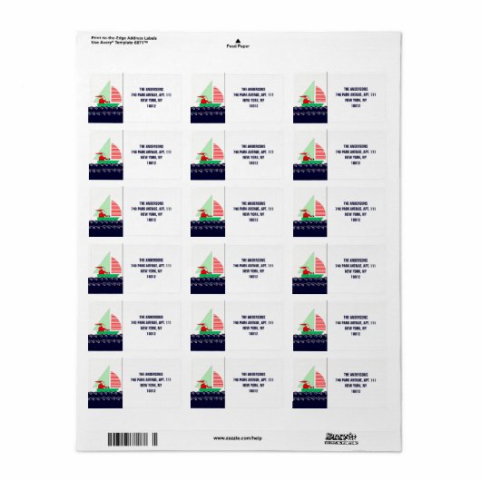 Sailing Nautical Christmas ラベル (フルシート)