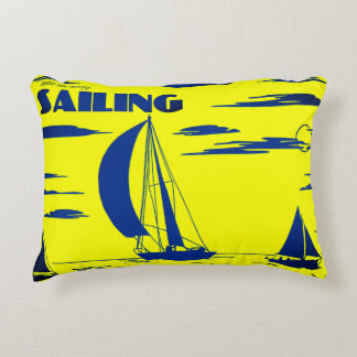 "Sailing" Ocean Art Pillow アクセントクッション