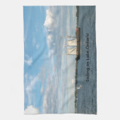Sailing on Lake Ontario Kitchen Towel キッチンタオル (縦)