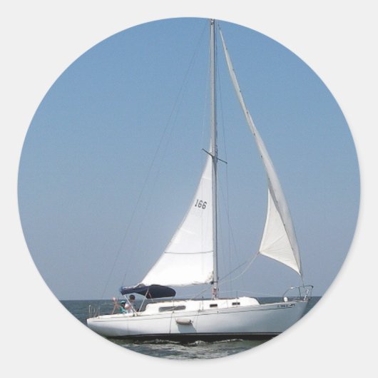 Sailing on Lake Pontchartrainスタンプ ラウンドシール (正面)