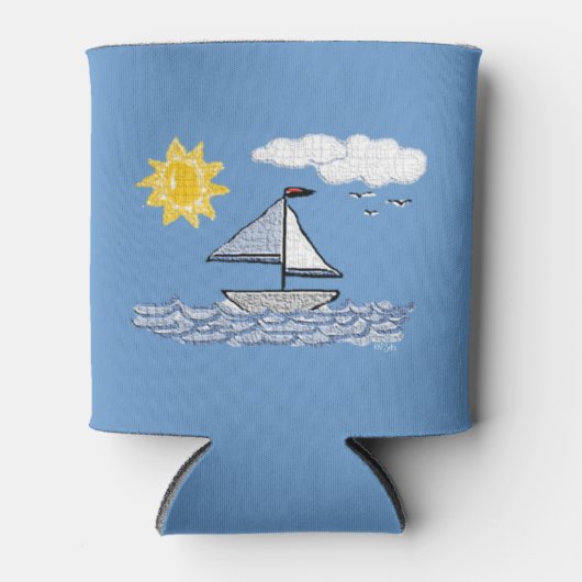 Sailing Sailboat Summer Days 缶クーラー (正面)