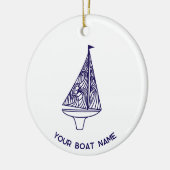Sailing Yacht Boat Name セラミックオーナメント (左)