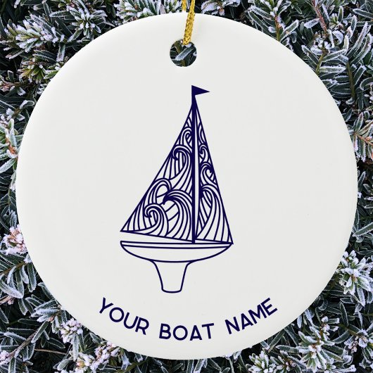 Sailing Yacht Boat Name セラミックオーナメント