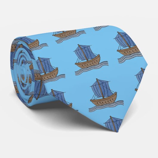 Sailor! Blue Sailing Ship Necktie ネクタイ (ロール)