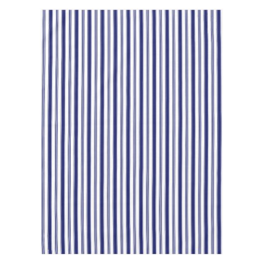 Sailor Blue Vertical Stripes テーブルクロス (正面)