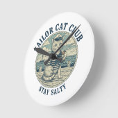 Sailor Cat Club ラウンド壁時計 (傾斜)