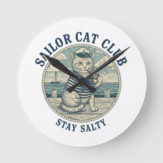 Sailor Cat Club ラウンド壁時計 (正面)