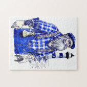 Sailor Holding Bell Standing Near Coastal Lighthou ジグソーパズル (横)