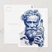 Sailor Holding Bottle Containing Small Model Ship ポストカード (正面/裏面)