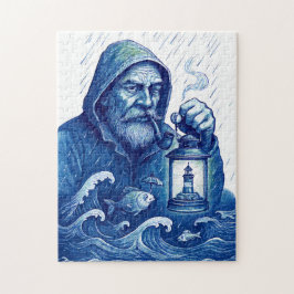 Sailor Holding Lantern While Fish Holds Umbrella ジグソーパズル