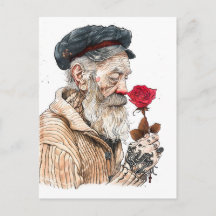 Sailor Holding Red Rose In Romantisailor; bottle s