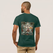 Sailor JerryスタイルのトロピカルパラダイスTシャツ – トラ Tシャツ (裏面フル)