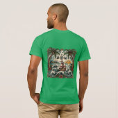 Sailor JerryスタイルのトロピカルパラダイスTシャツ – トラ Tシャツ (裏面フル)