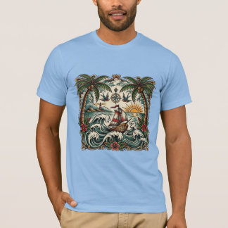 Sailor Jerry Style Tropical Paradise T-Shirt – Tra Tシャツ