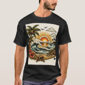Sailor Jerry Tropical Paradise Tattoo Art Tシャツ (正面)