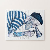 Sailor Looking Through Telescope Toward Distant Ho ジグソーパズル (横)