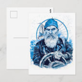 Sailor Steering Ship Wheel In Maritime Setting ポストカード (正面/裏面)