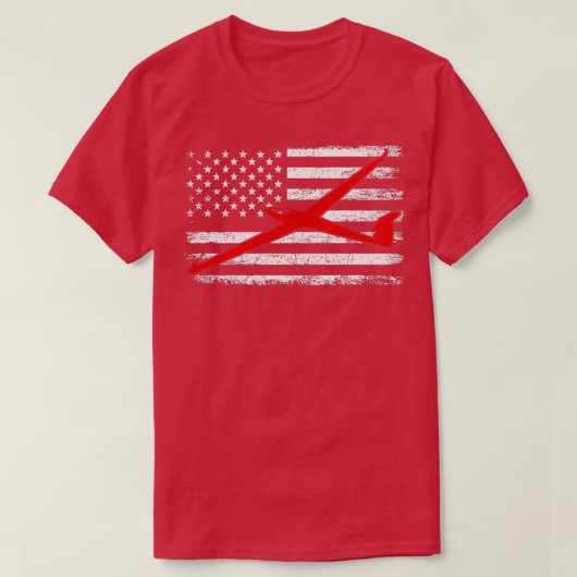 sailplane american flag sailplane glider  (2)  tシャツ (デザイン正面)