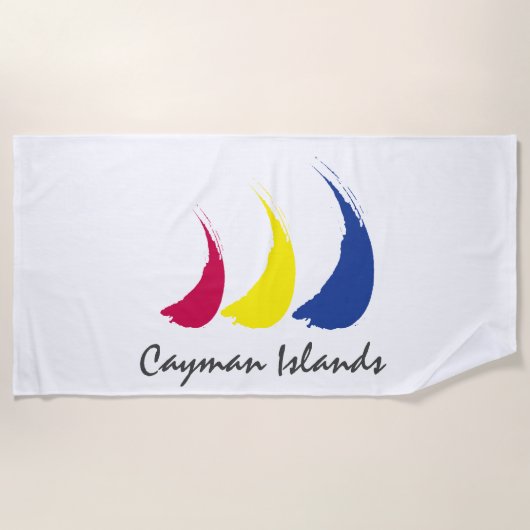 Sails_Paint-The-Wind_Caymanの派手な島 ビーチタオル (正面)
