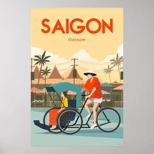 Saingon Vietnam travel, poster, sticker, Saingon, ポスター (正面)