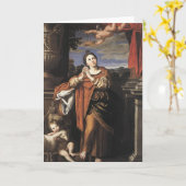 Saint Agnes by Domenichino (c. 1620) カード (黄色い花)