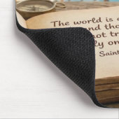 Saint Augustine Travel Quote Vintage Book Mousepad マウスパッド (コーナー)