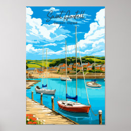 Saint Austell Cornwall England vintage travel  ポスター