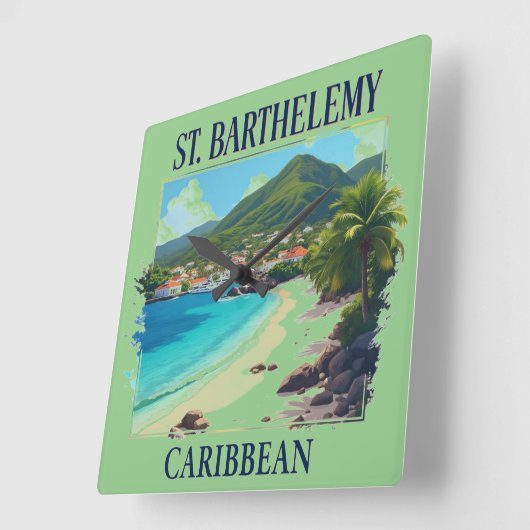 Saint-Barthélemy スクエア壁時計 (傾斜)