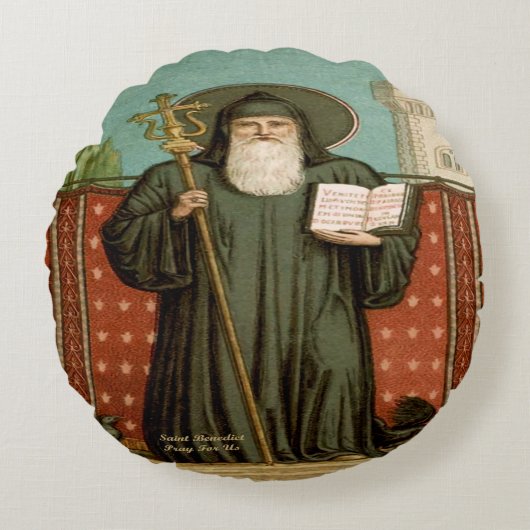 Saint Benedict of Nursia ラウンドクッション (正面)
