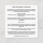 Saint Bernadette Soubirous エンクロージャーカード (裏面)