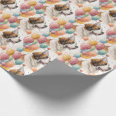 Saint Bernard Birthday Balloons Watercolor ラッピングペーパー (角)