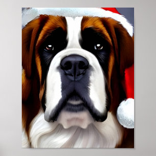 Saint Bernard Christmas ポスター