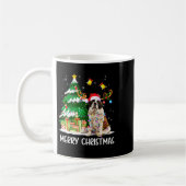 Saint Bernard Christmas Lights Tree Santa Xmas Paj コーヒーマグカップ (左)